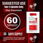 (2 Pack) Gluco Blood Optimizer Capsules, Official Gluco Blood Optimizer Supplement with All Natural Ingredients, All Natural Maximum Strength Formula for Daily Health Support (120 Count)