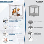 KingPavonini Waterproof Corner Shower Stool for Inside Shower, Anti-Fading Shower Bench for Shaving Legs, HDPS Anti-Fracture Shower Seat with Storage Shelf, Rapid Assembly, Load 400 Pounds