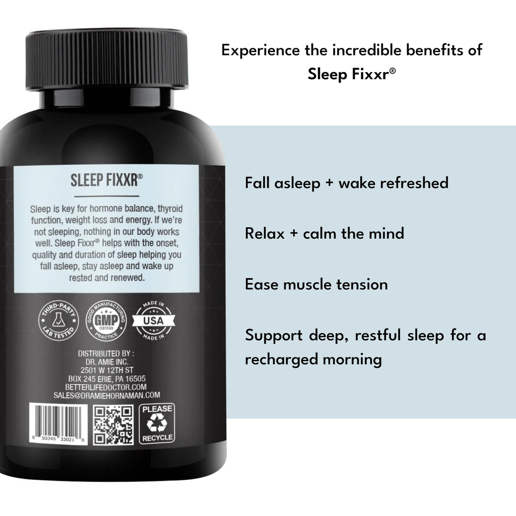Fixxr Sleep Support by Dr. Amie | with Melatonin, Inositol, and Magnesium | 30 Day Supply, 60 Capsules