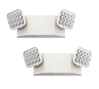 Lithonia Lighting Basics LED Emergency Light, Dual Adjustable Heads, Wall Mount, Damp Rated, 90-Min Backup, 120/277V, White, 2-Pack (EU2C CP2), Deal for stairways, hallways, and Egress Paths