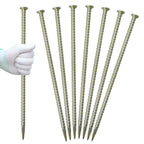 LONSOUR 16 Inch Rebar Stakes 10 Pack – 1/2 Inch Diameter Galvanized Steel Heavy Duty Ground Anchors, Metal Garden Stakes for Camping Tent, Speed Bump, Hard Soil, Fence, Wheel Stop