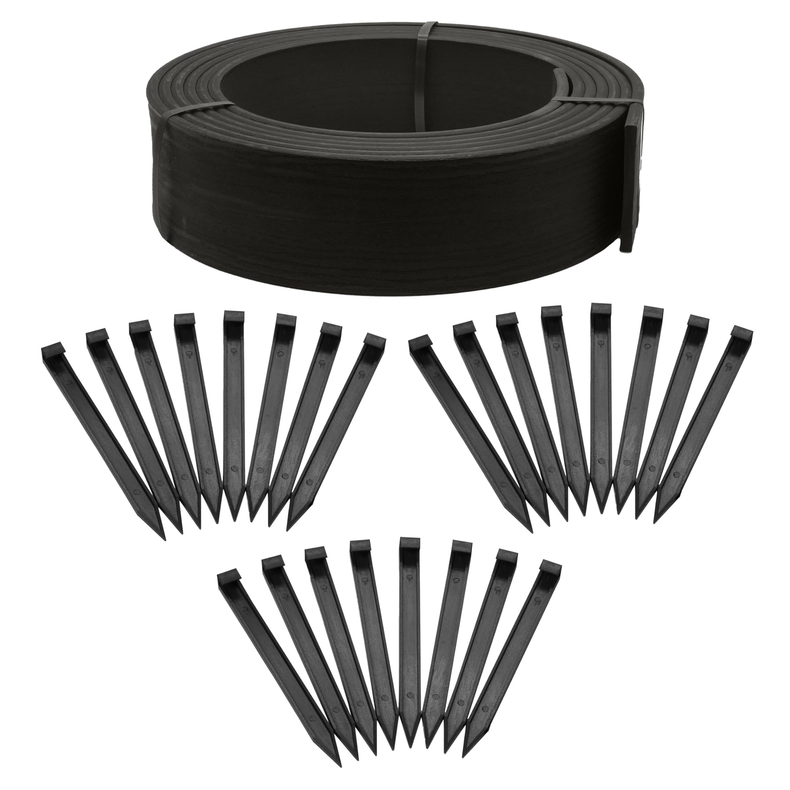 EasyFlex 4-Inch Composite Landscape Edging Kit, 40-Foot, Black