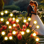 NBQQ Solar Garden Lights 4 Pack of 32 LEDs Swaying Firefly Garden Decor