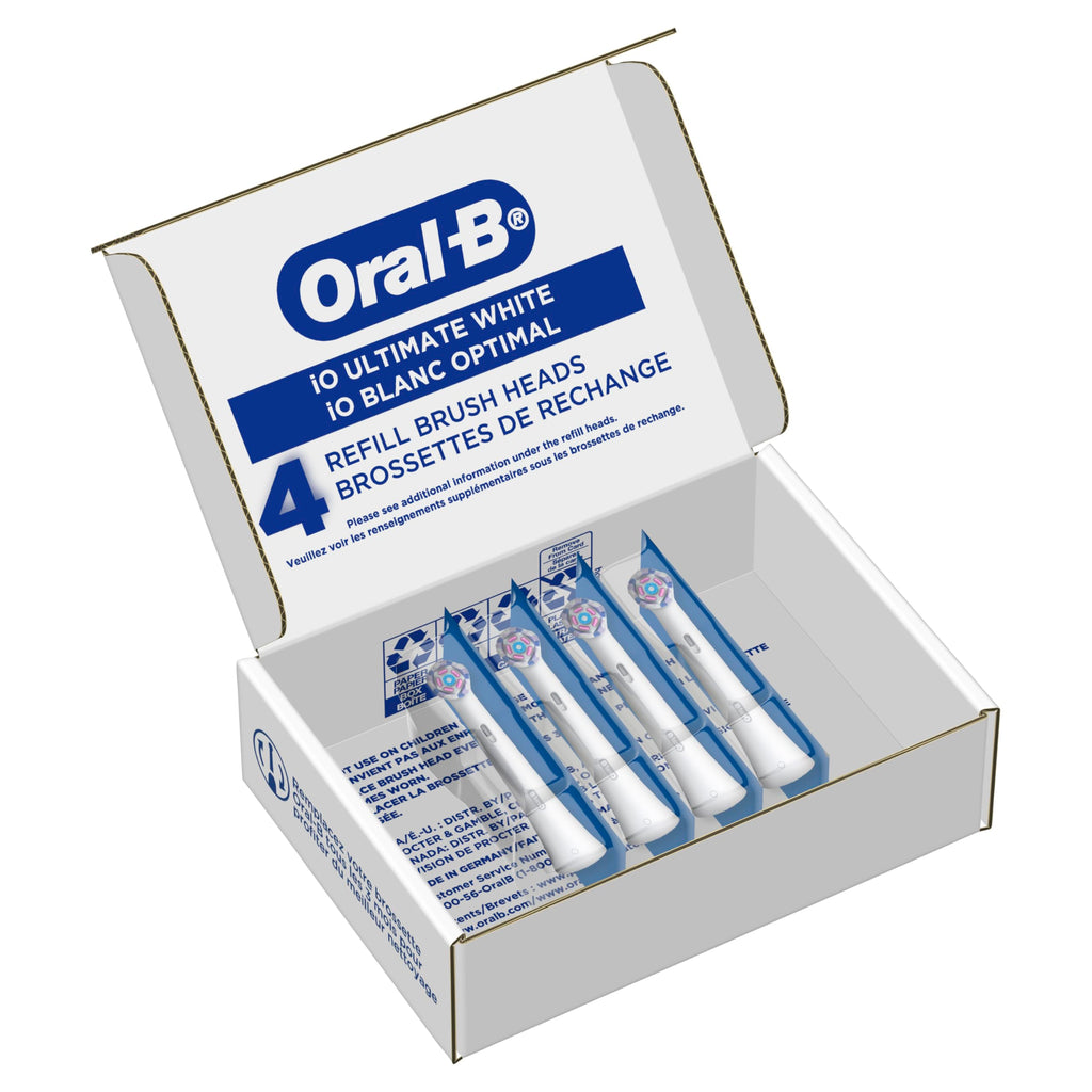 Oral-B iO Series Ultimate Clean Electric Toothbrush Replacement Brush Heads for an Oral-B Electric Toothbrush, 4 Count, White