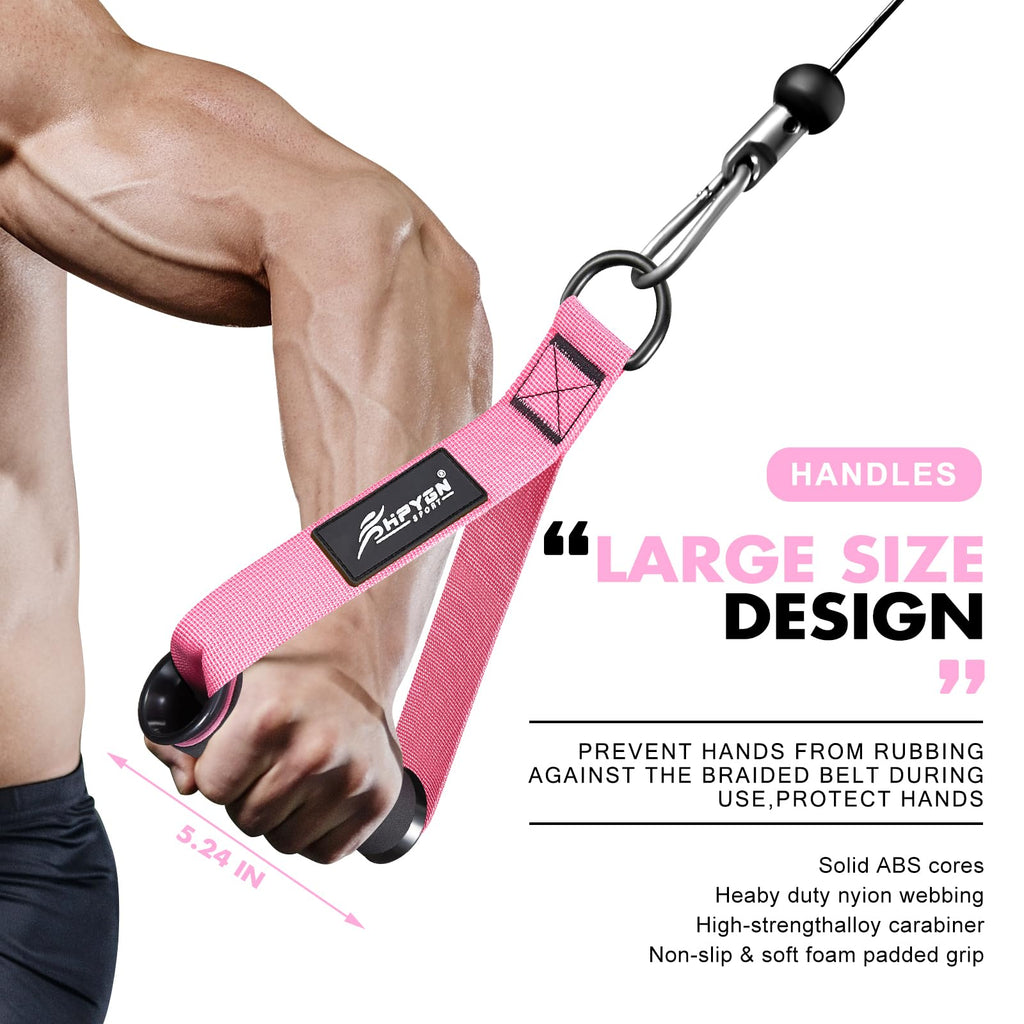 HPYGN Gym Equipment, Gym Exercise Handles, Cable Attachments for Gym, Replacement Handle Attachments for Cable Machine Pulleys, Resistance Band and Strength Trainer, Pull Down Workout Accessories