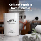 Codeage Multi Collagen Peptides Protein Capsules, 5 Collagen Types, Grass-Fed & Hydrolyzed Bovine Collagen Pills Supplement, Ashwagandha, Amla Berry Vitamins, Collagen Peptides - 90 Capsules