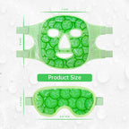 ZNÖCUETÖD Face Eye Mask Ice Pack for Reducing Puffiness, Bags Under Eyes, Puffy Dark Circles, Migraine,Hot/Cold Pack with Soft Plush Backing (Cucumber Green)
