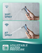 Handheld Toilet Bidet Sprayer for Toilet-Adjustable Water Pressure Control with Bidet Hose for Feminine Wash, Stainless Steel Brushed Nickel Cloth Diaper for Baby Wash (Stainless Steel, 2 Pack)