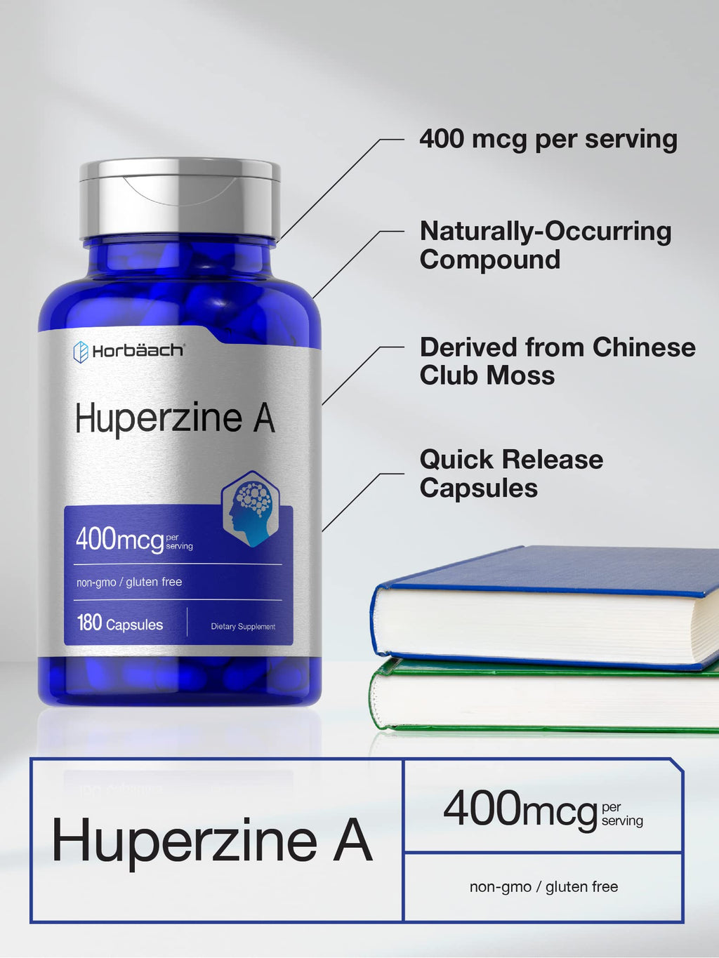 Horbäach Huperzine A 400mcg | 180 Capsules