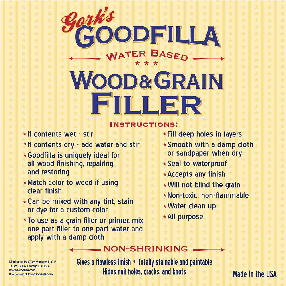 Goodfilla Neutral Base,1 Gallon (13.5lbs) Wood and Grain Filler, Stainable, Tintable, Sandable, Zero Waste, Non-Toxic, USA Made