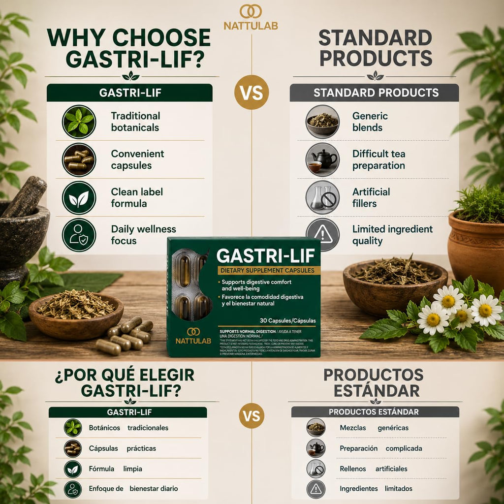 GASTRI-LIF – 30 Capsules – Herbal Dietary Supplement – Cuachalalate, Cancerina, Chamomile, Lemongrass & More – Traditional Herbal Blend for Digestive Support – Natural, Non-GMO