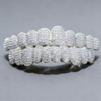 Custom Diamond Grillz for Men - Iced Out Detachable Gold & Silver Teeth Covers - Bling Hip Hop Mouth Jewelry (Silver)