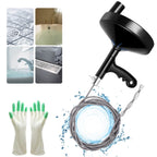Drainsoon Drain Auger 25 Ft with Gloves, Plumbing Snake Drain Auger Hair Clog Remover, Heavy Duty Pipe Drain Clog Remover for Bathtub Drain, Bathroom Sink, Kitchen Cleaning