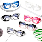 ZOECENT 6 Pack Oprah Style Reading Glasses for Women Blue Light Blocking Computer Square Readers with Spring Hinge (Mix Color, 1.75, x)