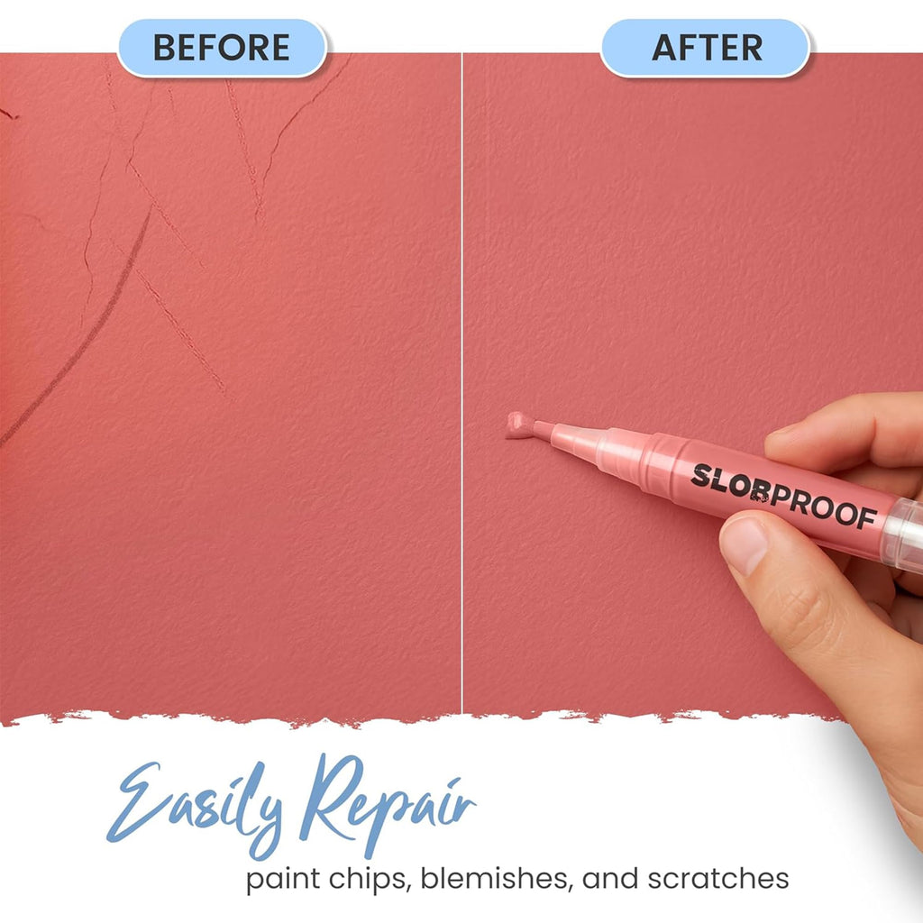 Slobproof Refillable Touch-Up Paint Pen, Mess-Free, Reusable Wall Paint Repair Tool, Precise Application, DIY Home Improvement, Furniture, Arts and Crafts, Patented Design, Easy Storage, Pack of 2