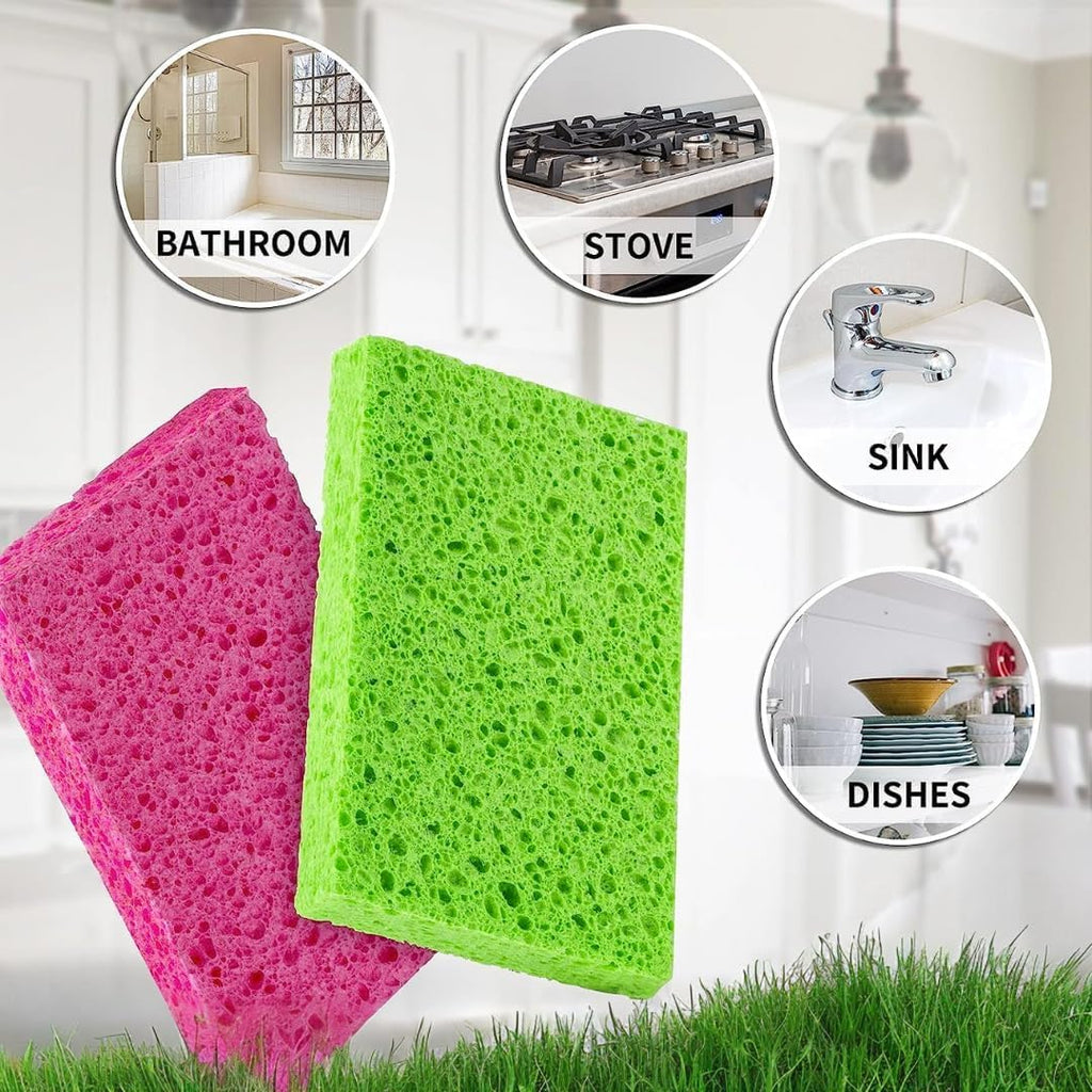 bioGo 30 Pack Compostable Pop-Up Sponges - Expanding, Non-Scratch, Plant-Based Dish - Bulk Color - Pop Up Sponge - Kitchen