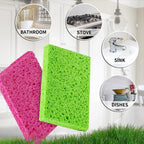 bioGo 30 Pack Compostable Pop-Up Sponges - Expanding, Non-Scratch, Plant-Based Dish - Bulk Color - Pop Up Sponge - Kitchen
