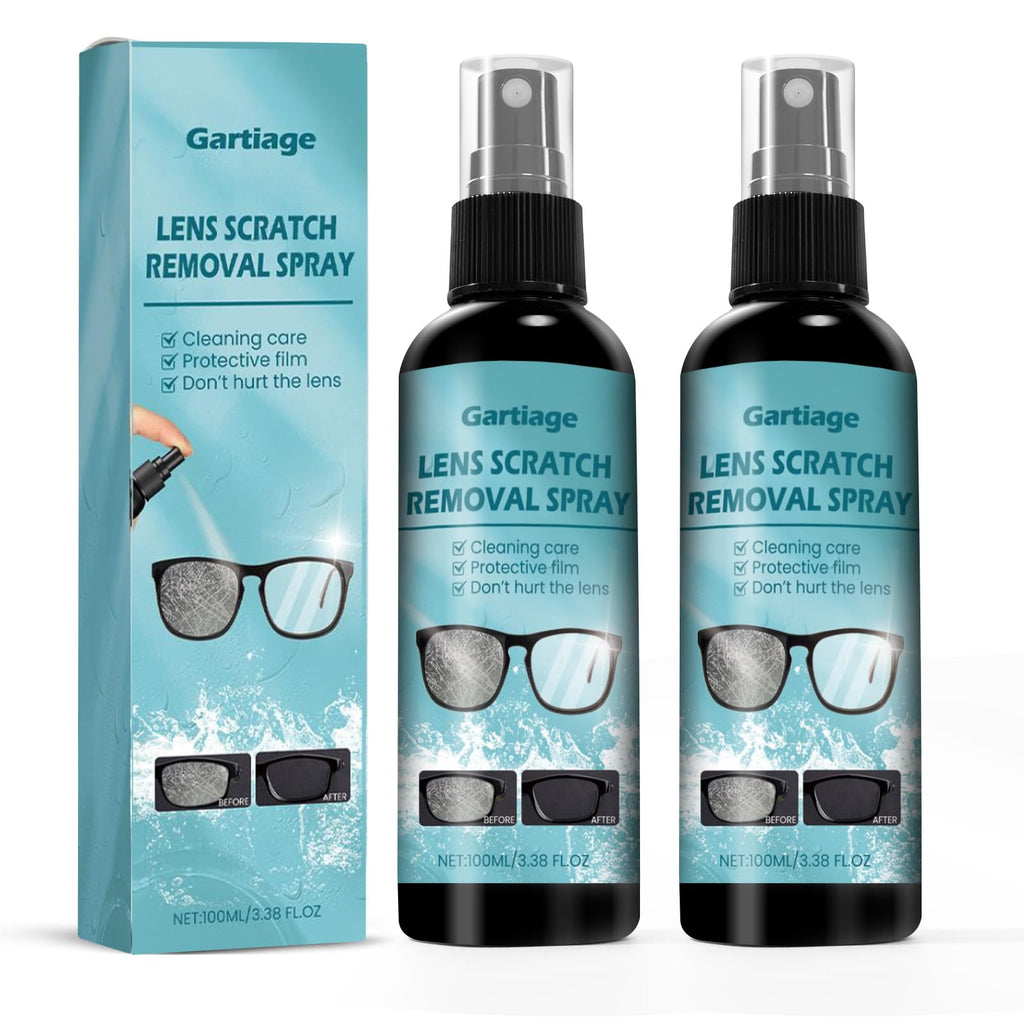 Gartiage Eyeglass Scratch Remover for Lenses, Eyeglass Cleaner Spray, Glasses Lens Scratch Remover for Eyeglasses, Sunglasses Cleaning Kit (2)