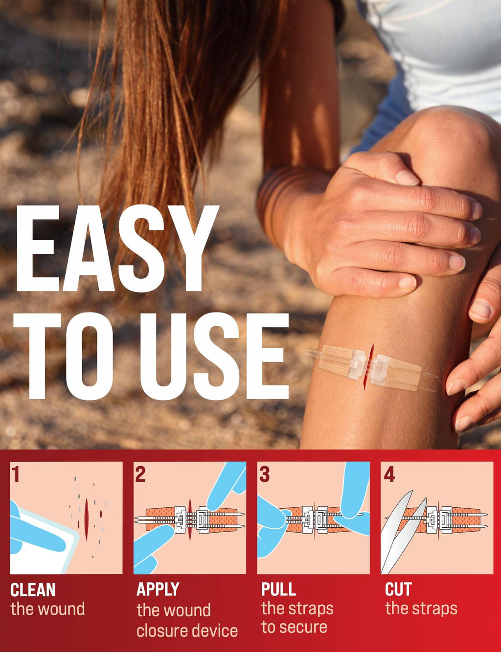 Emergency Wound Closure Strip - Laceration Closure Kit - Stitchless & Easy to Use - Butterfly Bandage