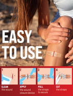 Emergency Wound Closure Strip - Laceration Closure Kit - Stitchless & Easy to Use - Butterfly Bandage