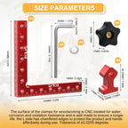 DIYLOG Corner Clamp for Woodworking, 90 Degree Corner Clamp, 4 Pack 5.5"x 5.5" Aluminum Alloy Right Angle Woodworking Tools, Positioning Squares for Picture Frame, Box, Cabinets, Drawers