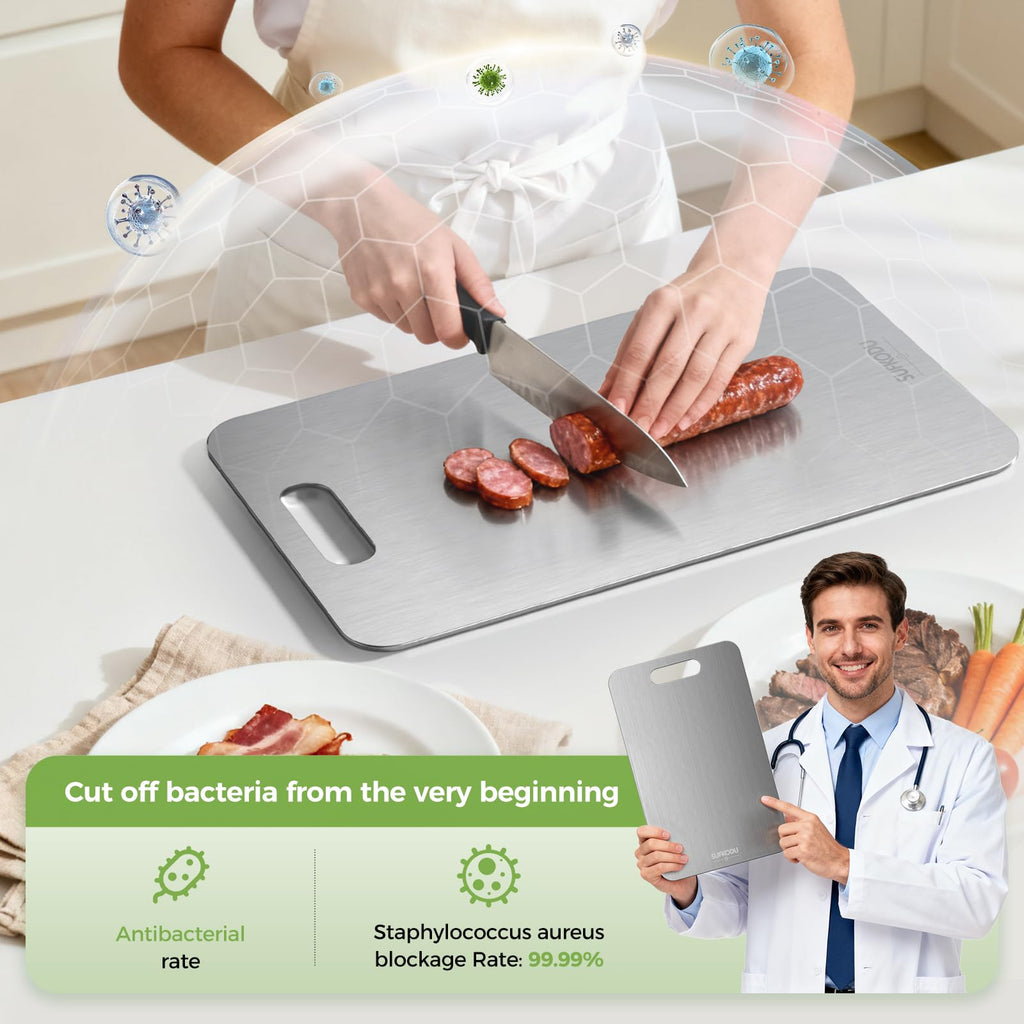 Titanium Cutting Board for Kitchen Set of 3(M+L+XL),One-Piece Design