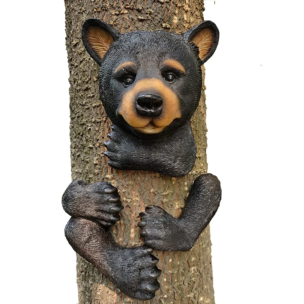 Claratut Bear Sculpture Garden Decor Tree Huggers - Bear Tree Peeker Garden Ornament Outdoor Decor Yard Art
