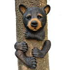 Claratut Bear Sculpture Garden Decor Tree Huggers - Bear Tree Peeker Garden Ornament Outdoor Decor Yard Art