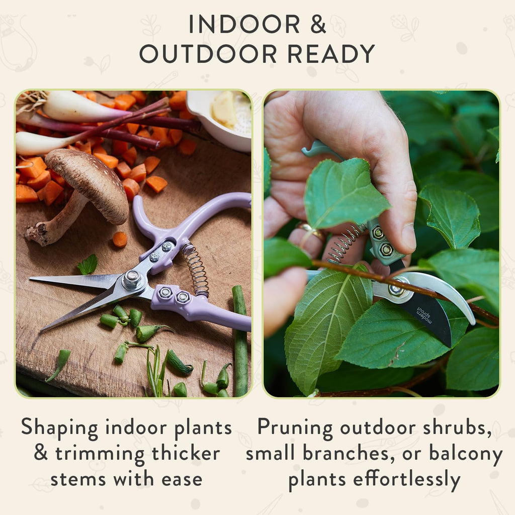 Modern Sprout Hand Pruners+Shears Set w/Blister -Gardening Tools-Chartreuse