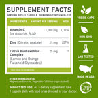 MUSCLE FOOD LABS | Vitamin C + ZINC | C - 1000 | VIT C 1000mg | Zinc 25mg | Citrus Bioflavonoids 25mg | Non-GMO & Gluten Free | 120 Capsules