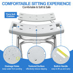 UGarden Folding Shower Chair Seat, 17.5" Stainless Steel Small Shower Chair for Inside Shower with Pad, 400lbs Portable Travel Shower Stool, Safety Anti-Slip Bath Chair for Seniors, Disabled, Gray
