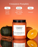 Cinnamon Pumpkin Scented Candle Fall Baking Spice Aroma for Halloween Decor