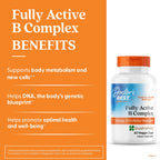 Doctor's Best Fully Active Vitamin B Complex Supplement for Men & Women - Super Complex with Methylated B12 & Folate, B6, Biotin, Pantothenic Acid, & More, Energy Support Caps - 60 Veggie Capsules