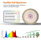 JMXULONG Outdoor LED Grow Lights, Waterproof String Grow Light, Full Spectrum Plant Growing Lights with 12Ft Adjustable Cord 3 Lights
