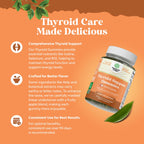 Vegan Thyroid Support Gummies with Sea Moss - Thyroid Support Gummies for Comprehensive Support for Men and Women with Iodine Selenium and Other Potent Vitamins - Gelatin-Free Non-GMO - 90 Count