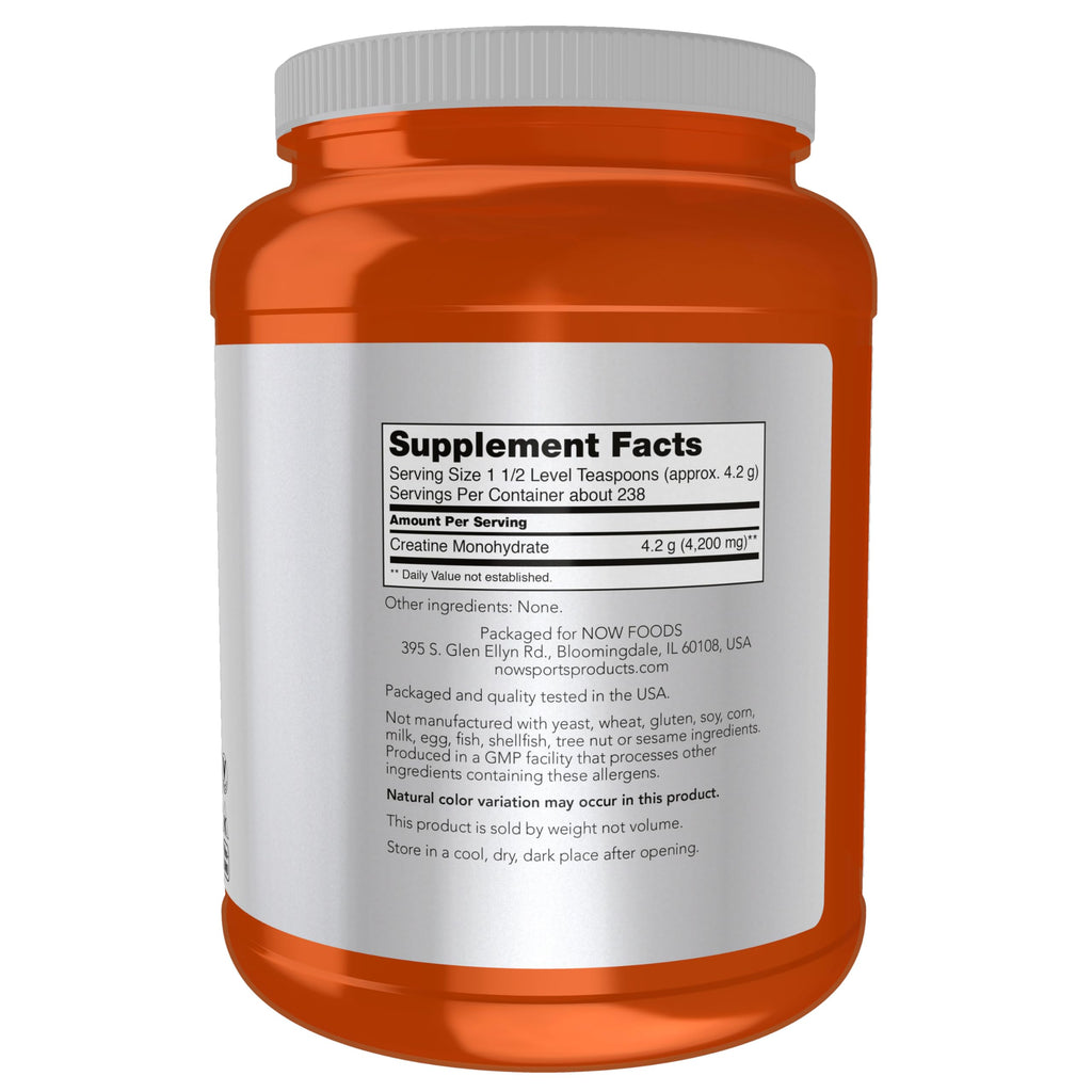 Now Sports Nutrition, Micronized Creatine Powder 500 g, Mass Building*/Energy Production*, 1 kg.