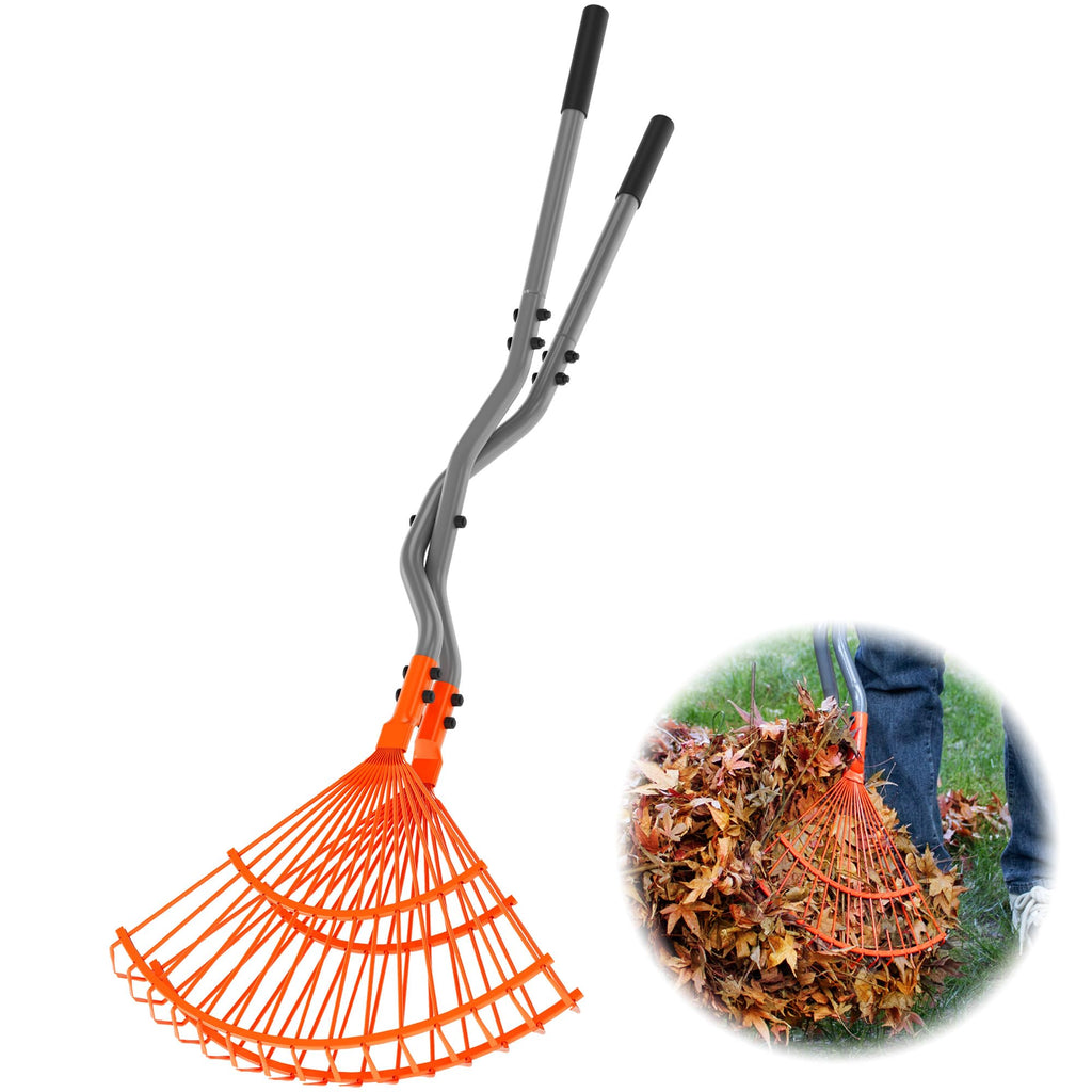 Walensee Leaf Grabber Rake, Long Handle Yard Debris Collector for Lawn