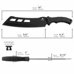 REAT Machete with Saw,16" Heavy Duty Machete with Sheath, Dual-Purpose Hunting Knife for Chopping and Sawing,Ergonomic No-Slip Handle,Machetes for Yard Work,Cutting Trees,Bushcraft,Gifts for Men,Women