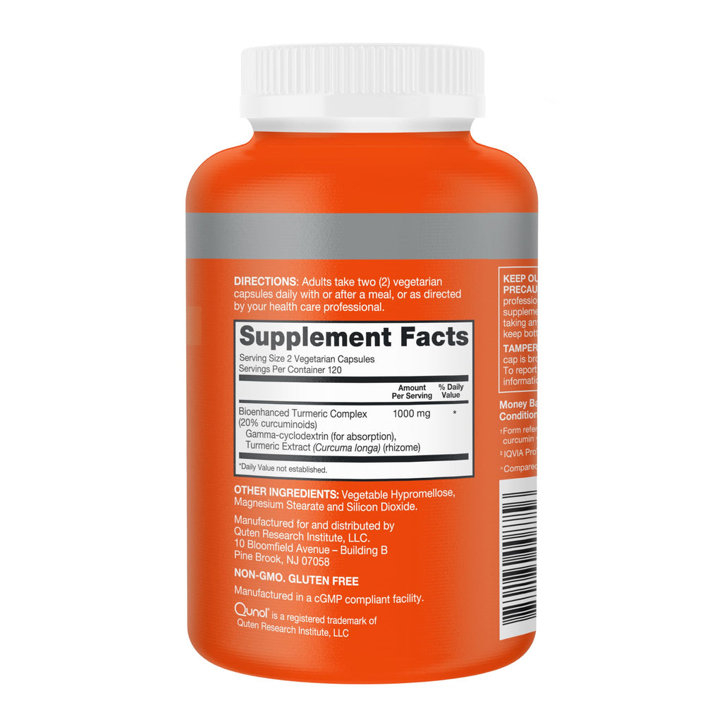 Qunol Turmeric Curcumin Supplement, 1000mg with Ultra High Absorption, for Joint Support, Extra Strength Capsules, 240 Count