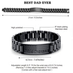 P. BLAKE Fathers Day Gift for Dad from Son Daughter, Stainless Steel Watch Bracelet Birthday Best Dad Ever Presents Jewelry for Daddy Papa Father