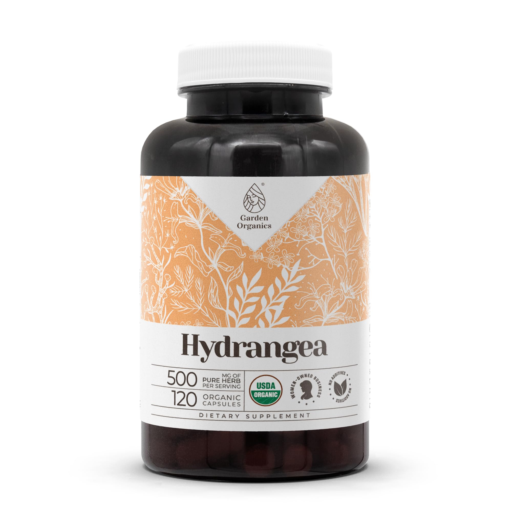 Hydrangea USDA Organic 120 Capsules | High-Potency Natural Supplement | Certified Organic Vegetarian Capsules and Organic Hydrangea arborescens Dried Root (120 Capsules)