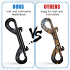 12 PCS Double Ended Snaps, 3.5 Inch Zinc Alloy Trigger Metal Clip, Black Double Ended Snap Hooks for Pet Dog Leash, Water Bucket Hooks, Key Holder, Carabiner, Home, Farm, Other Indoor and Outdoor.