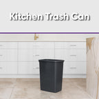 Superio Large Kitchen Trash Can 13 Gallon, 52 Qt Waste Bin for Kitchen, Garage, Indoor and Outdoor Trash Can, Dark Grey