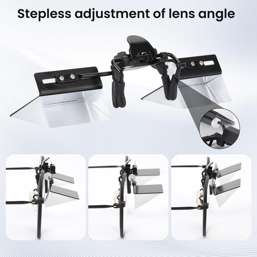 Joy&Jey Clip on Lazy Glasses - Horizontal Reading Glasses 90 Degree for Lying Down Reading or Watching TV, Knitting Up Neck Relax, Prism Glasses for Looking Up Playing Mobile, Neck Protection Glasses