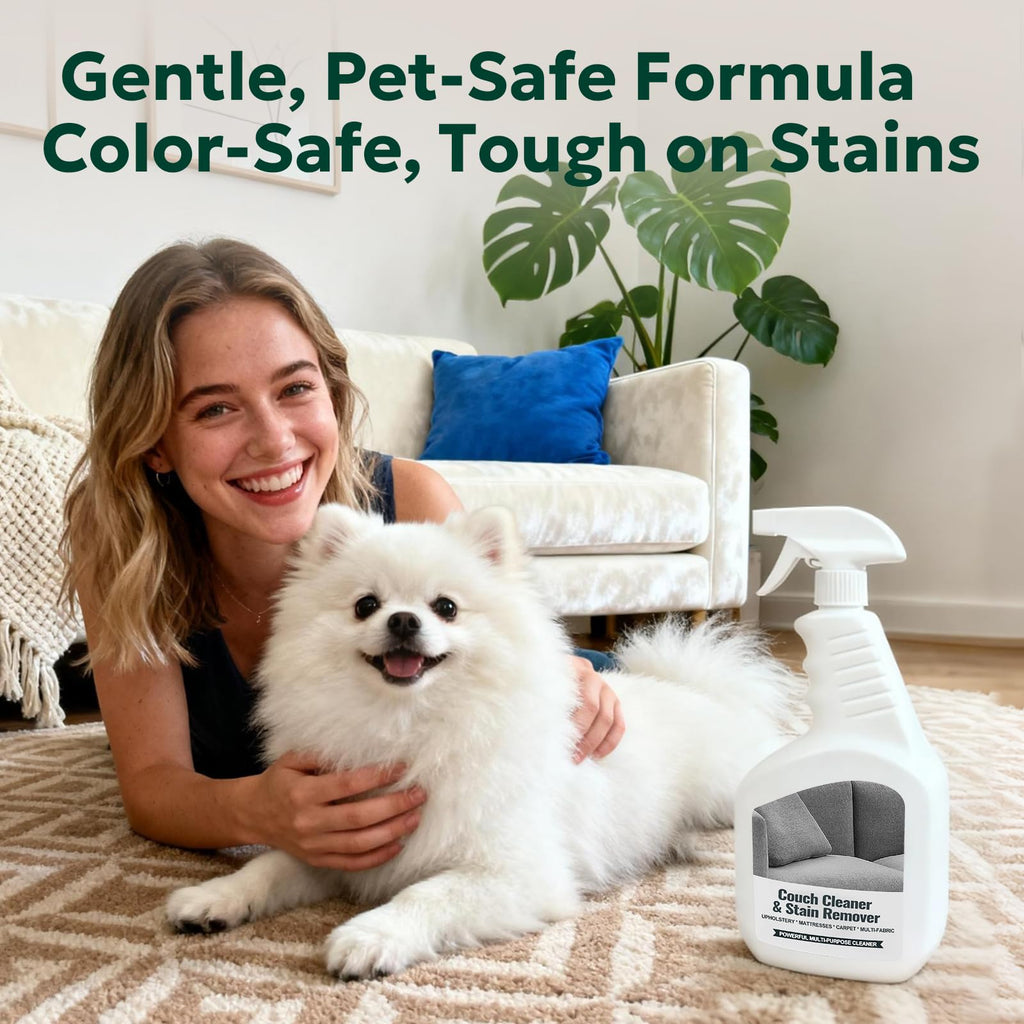 FAVIRZCE Couch Cleaner & Stain Remover Spray: Strength Multi-Surface Upholstery Cleaner - Pet-Safe Non-Toxic Quick-Drying for Fabric Sofas Carpet Furniture Couches & Car Interiors