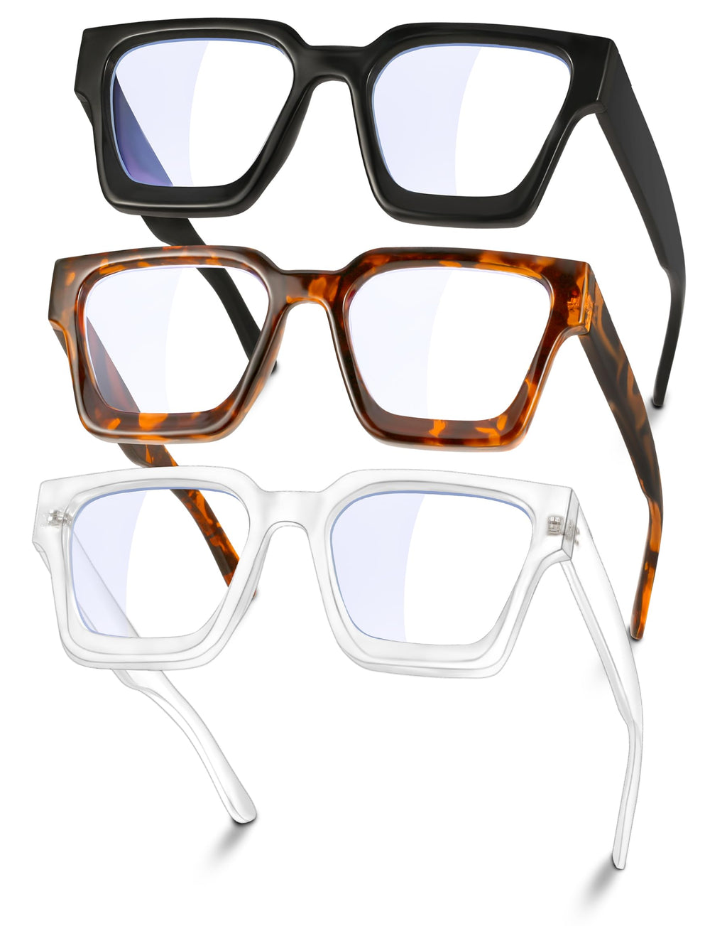 YDAOWKN Oversized Blue Light Blocking Glasses for Woman Rectangle Frame Fashion Chic Preppy Anti Eyestrain
