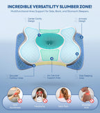 No More Aches Neck Pillow for Pain Relief, Adjustable Cervical Pillow for Neck Support with Armrest,Odorless Ergonomic Contour Memory Foam Pillows,Orthopedic Bed Pillow for Side Back Stomach LightGrey