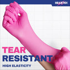 BEASTEK Medical Nitrile Exam Gloves Disposable Powder-Free 100 Orchid (M)