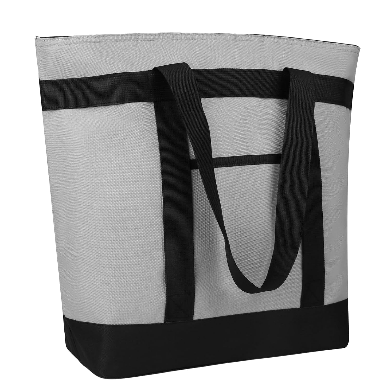 CIVJET Insulated Reusable Tote Bag for Grocery Shopping for Women/Men, Pizza/Food Delivery Bag to Keep Food Cold/Hot for Professional Catering, Cooler bags for Travel/Beach/Picnic, Grey, 3-Pack