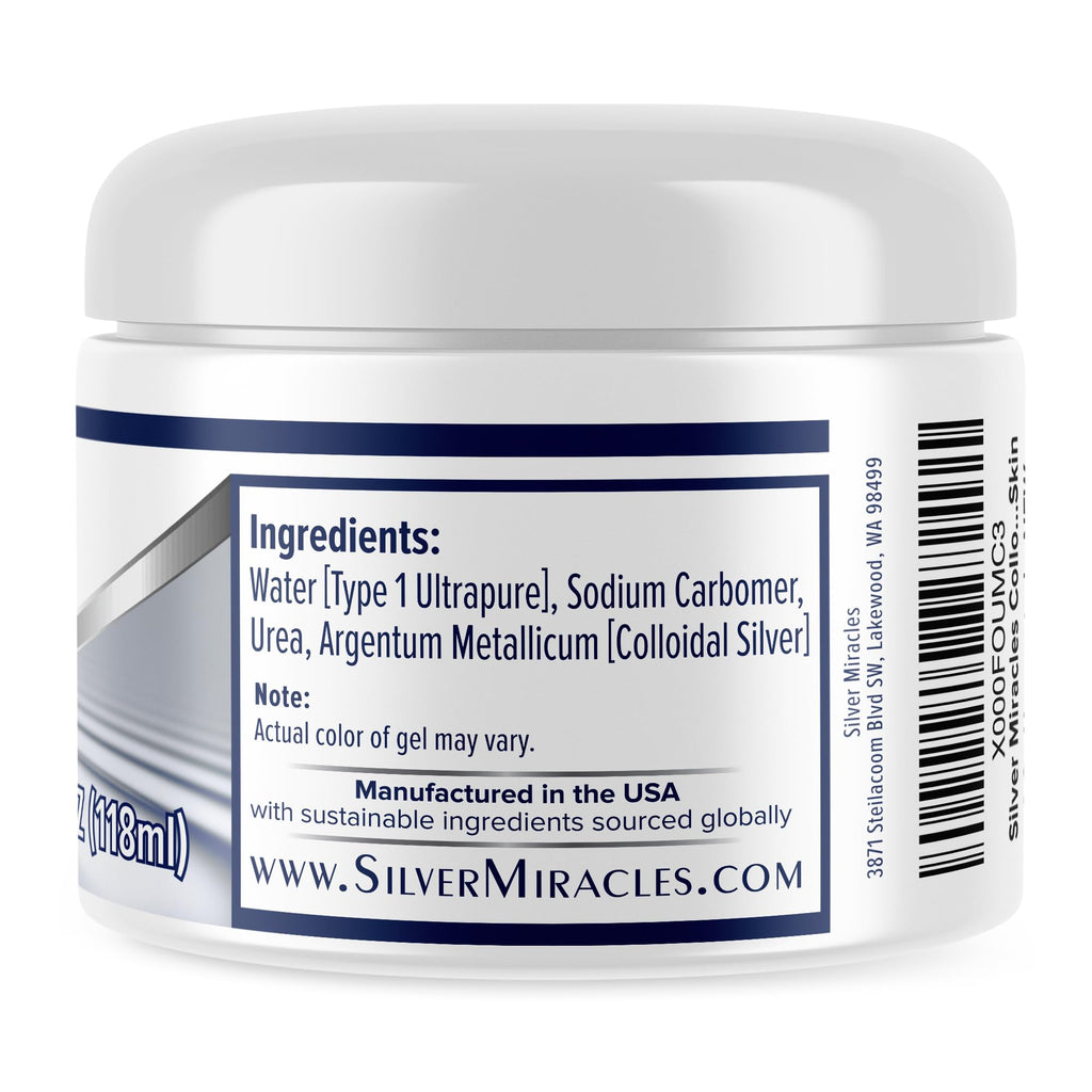 Silver Miracles Colloidal Silver Gel - Nano Silver Gel Wound Care - Healing Ointment for Burns & Irritated Skin - 4 Oz Unscented - Two Pack
